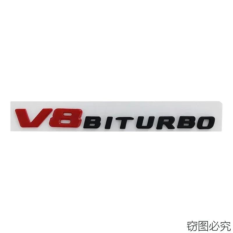 ABS V8 BITURBO Badge Decal Car Body Trunk Emblem Letters Sticker for Mercedes Benz W210 W211 W212 W213 GLA GLK ML GL GLC GLE AF1