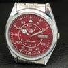 VINTAGE SEIKO 5 AUTOMATIC 6309A REFURBISHED JAPAN MENS RED DIAL WATCH A444658-1