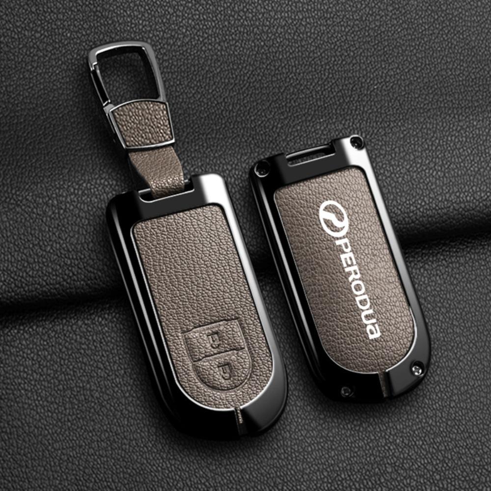 For PERODUA Toyota Car Key Cover Metal Shell Protector for Men Women with Remote Control