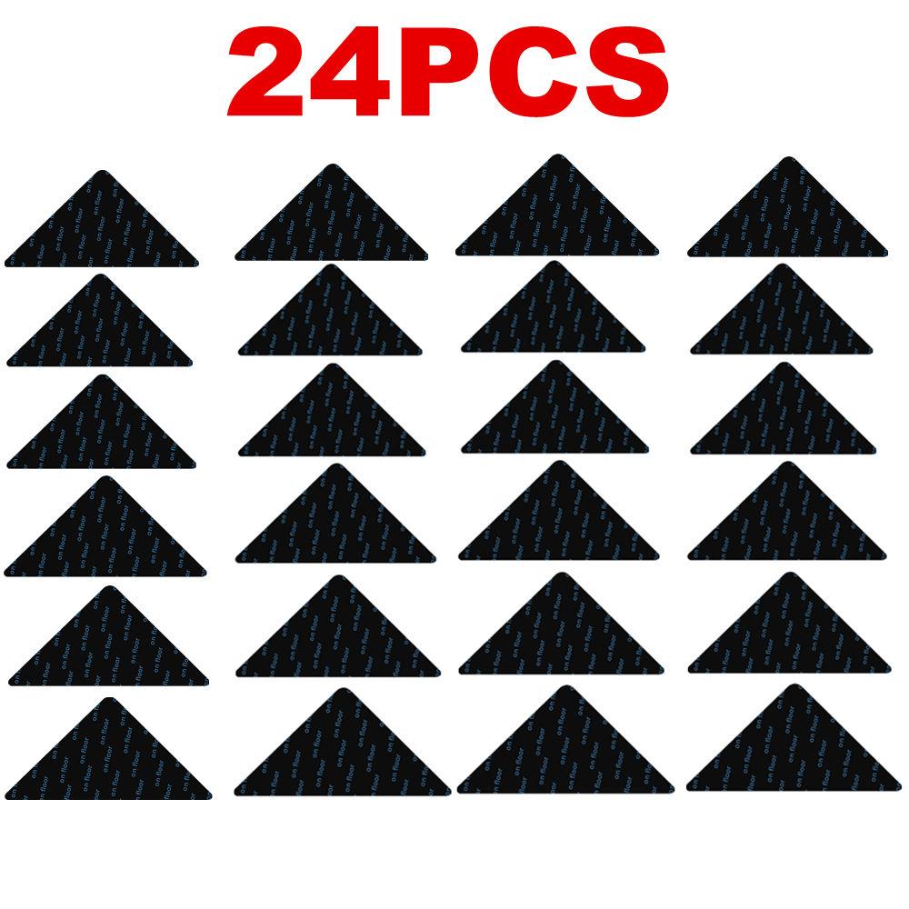 4/12/24PCS Reusable Rug Gripper Tape Double Sided Adhesive Non-Slip Rug Pad Tape Stickers Washable Area Rug Pad Carpet Tape