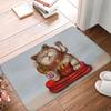 Cute Maneki Neko Lucky Cat Floor Door Kitchen Bathroom Mat Anti-Slip Outdoor  Doormat Garage Entrance Rug Carpet Footpad