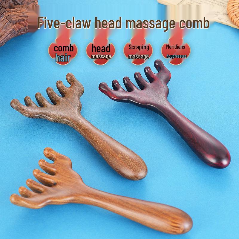 

Sandalwood Six-Claw Scalp Massager & Acupoint Comb