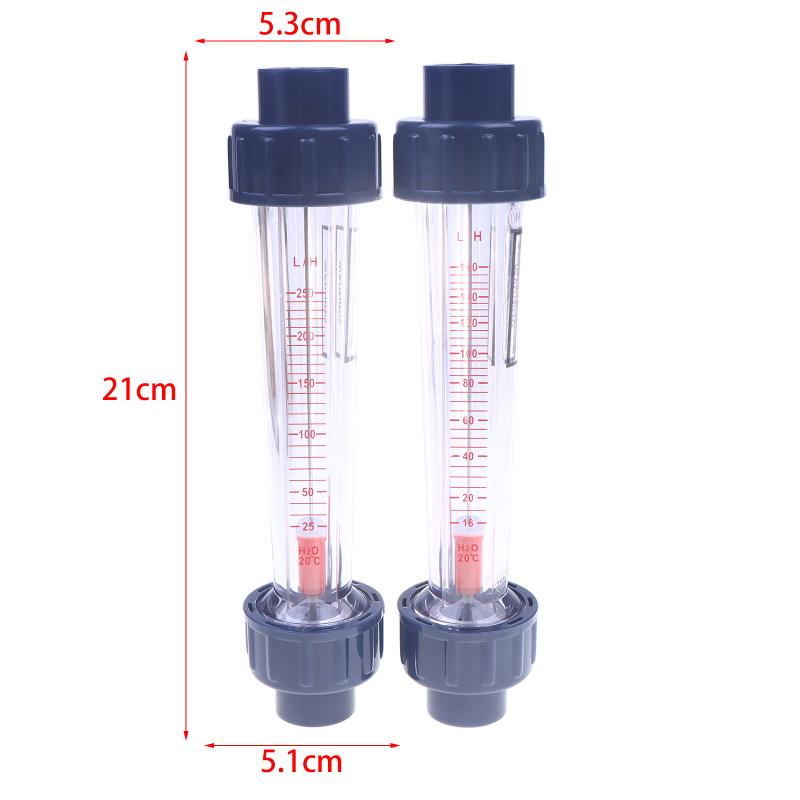 DN15 Short Plastic Flow Meter PVC Rotameter 20mm Bore with Guide Rod, 1/2" NPT Threads for Chemical/Liquid
