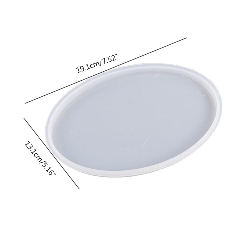 Diy Crystal Epoxy Gemeotric Oval Coaster Mirror Silikonform Ovale Tablettform zum Gießen mit Harzbetonzement