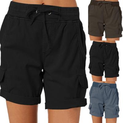 Short à lacets de couleur unie pour femmes, pantalon court d'été avec nœud Simple pour le Yoga
