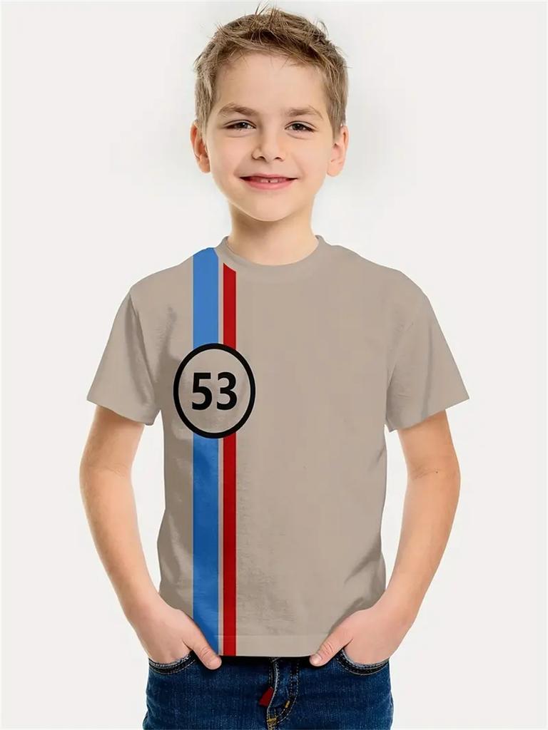 Simple Letter 3d Print Tee Shirt Short Sleeve Children's Clothing Fashion T Shirt For Boys Top Tee Kids Boys Clothes