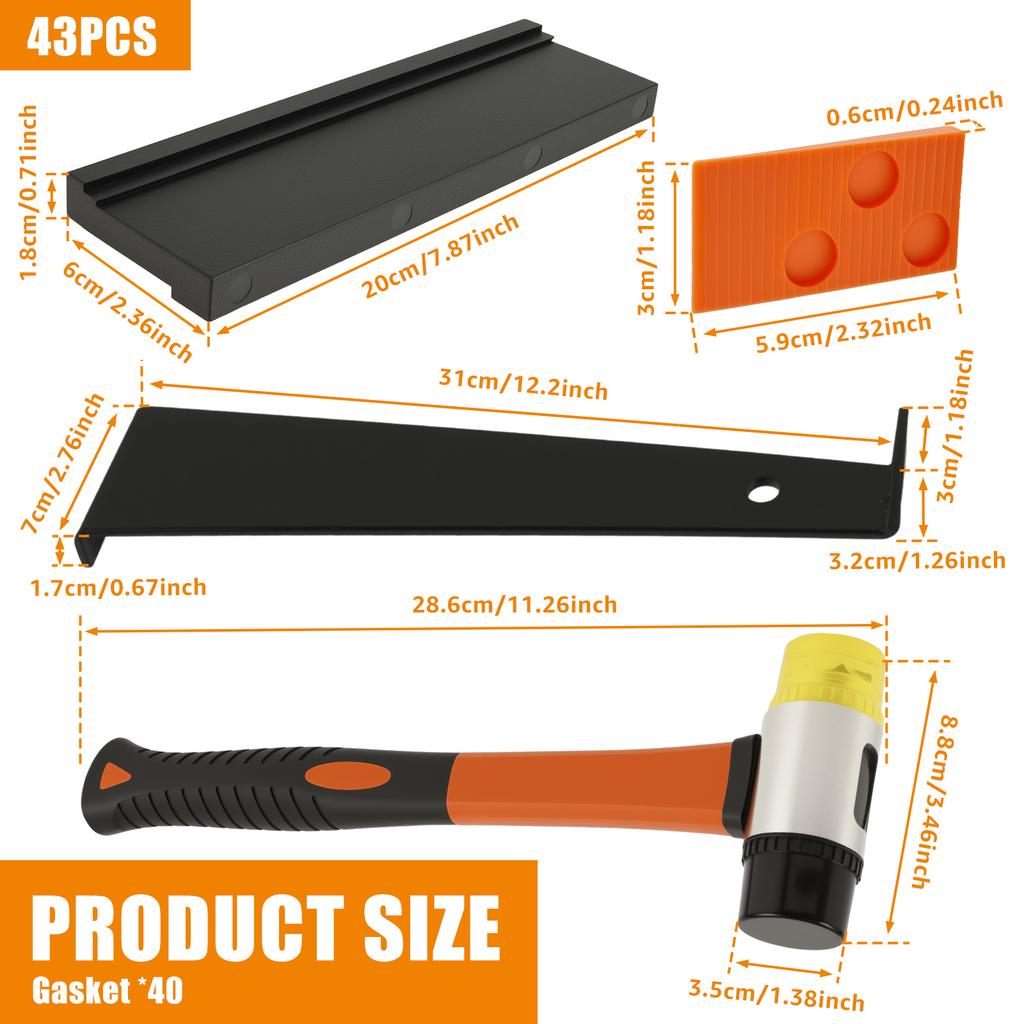 3 In 1 Laminate Professional Flooring Tools Installation Kit Sturdy Robust Unique Spacer Gap Design for Plank Flooring Work