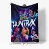 Cartoon K Pop Demon Hunters Flannel Blanket Cover Warmth Winter Blanket Multifunctional Decorative Universal Blankets