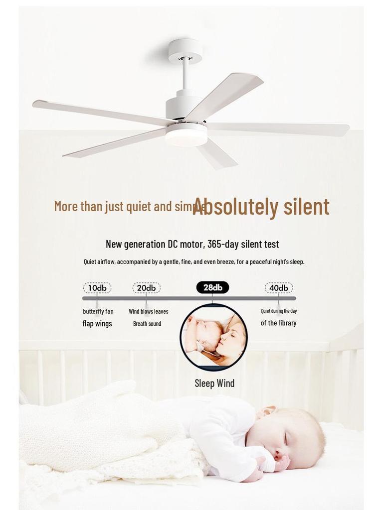 Nordic 54-Inch Ceiling Fan with Light and Chandelier for Living/Dining Room