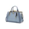 Coach Kisslock 21 Solid Color Leather Kiss Lock Shoulder Crossbody Handbag Small Women Handbags Fog-Blue Morandi 73935-B4M4