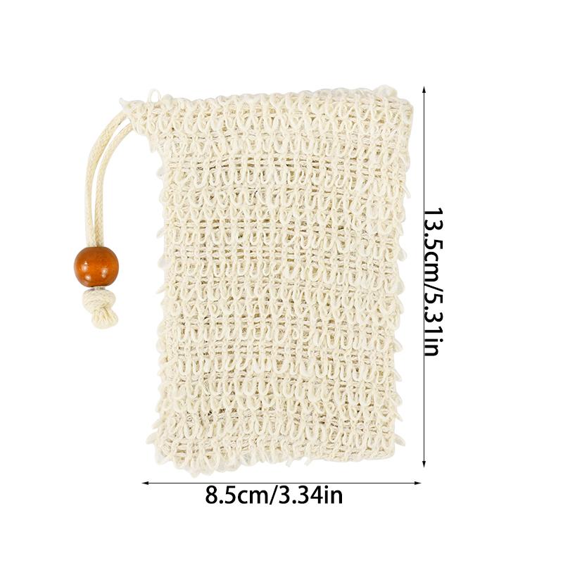 5/10pcs Natural Sisal Soap Bags Shower Bath Exfoliating Soap Saver Pouch Holder for Bath & Shower Use Soap Packaging Mesh Bags