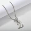 26 Flower Letter Necklace: Hip Hop Heart Pendant with Full Diamond Inlaid Tennis Chain for Women