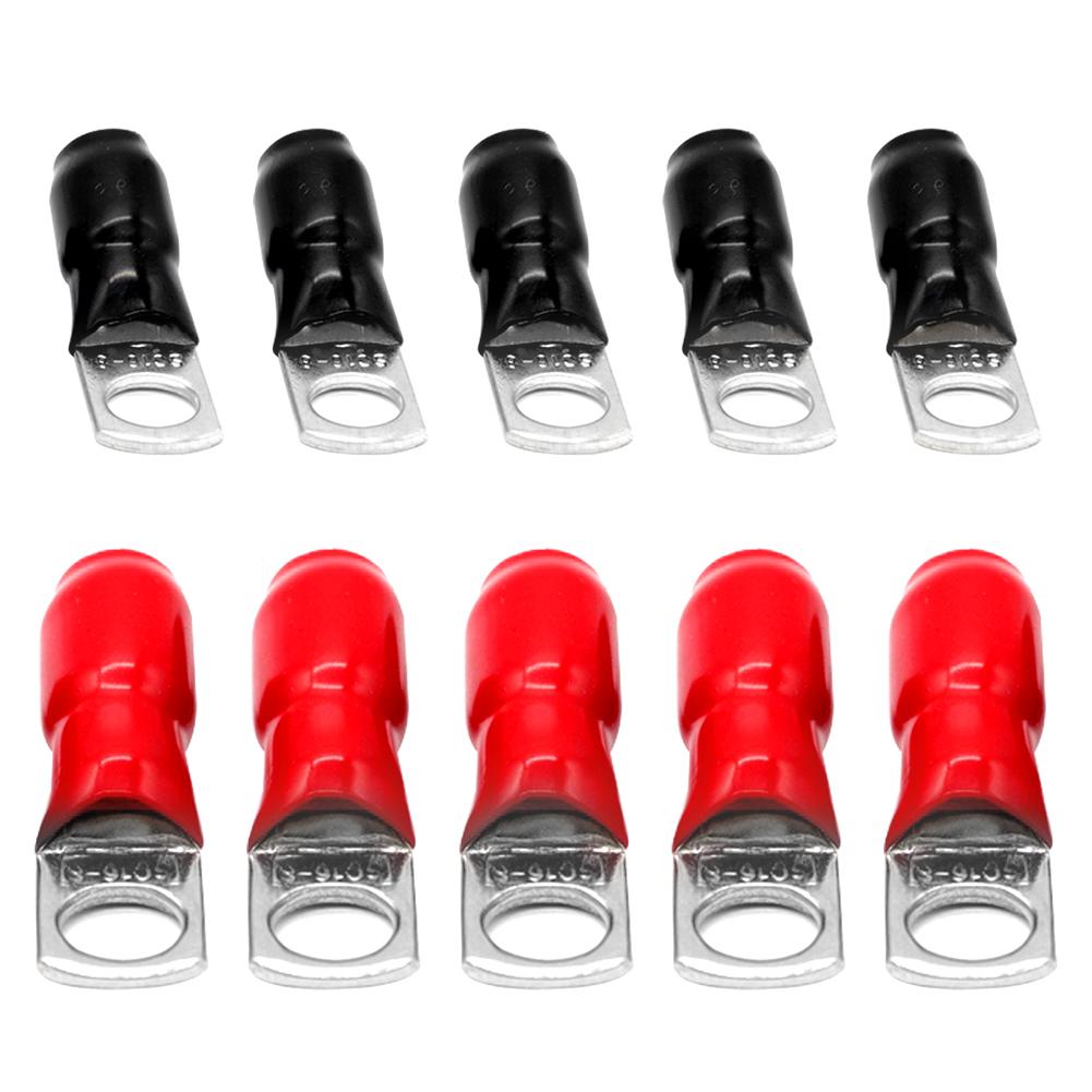 

10pcs Car Audio Power Ground Wire Ring Terminals 6 AWG Gauge M8 Connectors CHINA