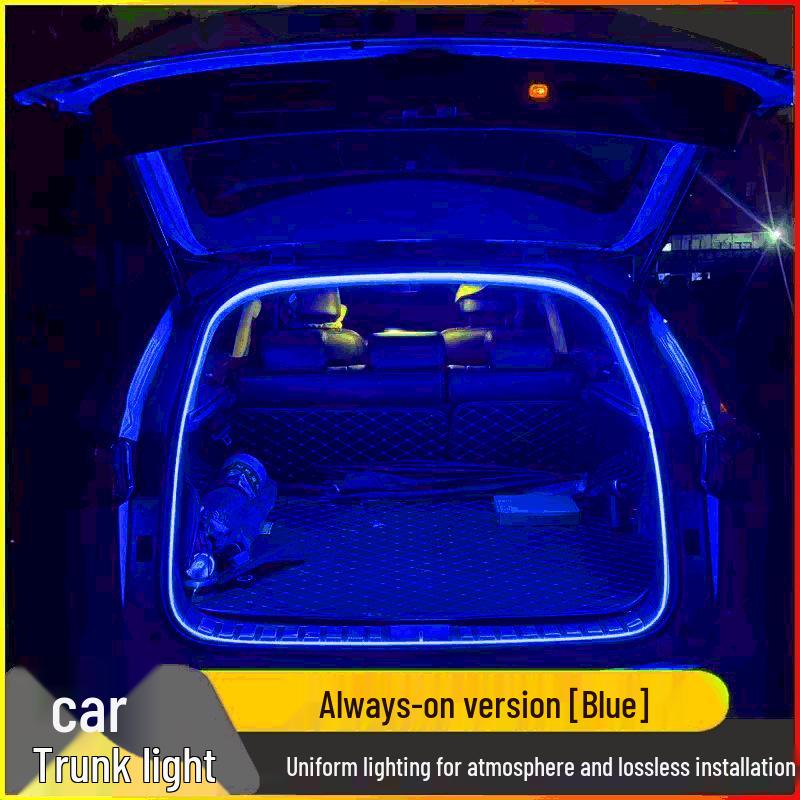 Car Trunk Ambient LED Light Strip: No Wiring, Automatic Induction Tail Box Decoration.