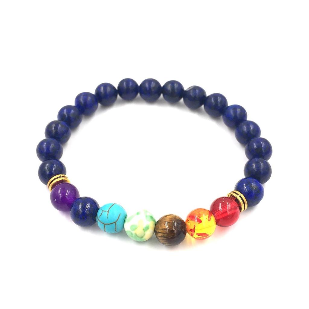 Galaxy Solar System Bracelet: Natural Stone Beads with Eight Planet Charms for Women