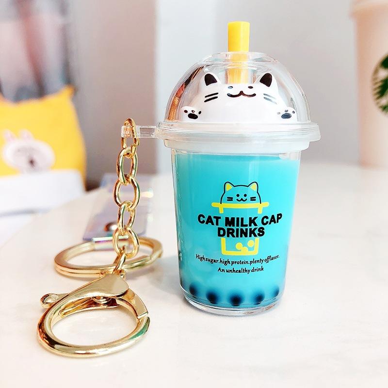 Quicksand Bubble Tea Keychain Couple Car Schoolbag Pendant Women'S Exquisite Ins Creative Pendant Gifts Versatile