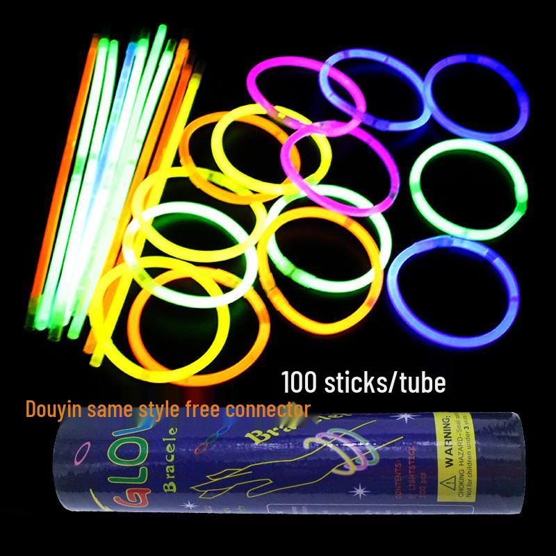 

Семицветные светящиеся браслеты - Мечтательная флуоресцентная светящаяся игрушка, 50 или 100 штук в бочке