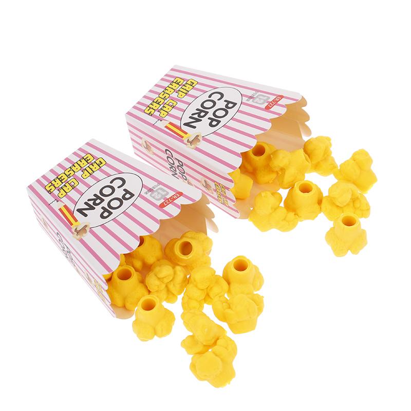 Kids Cartoon Popcorn Pencil Eraser 1Pack Novelty Stationery Student Prize Eraser For Girls School Daily Use
