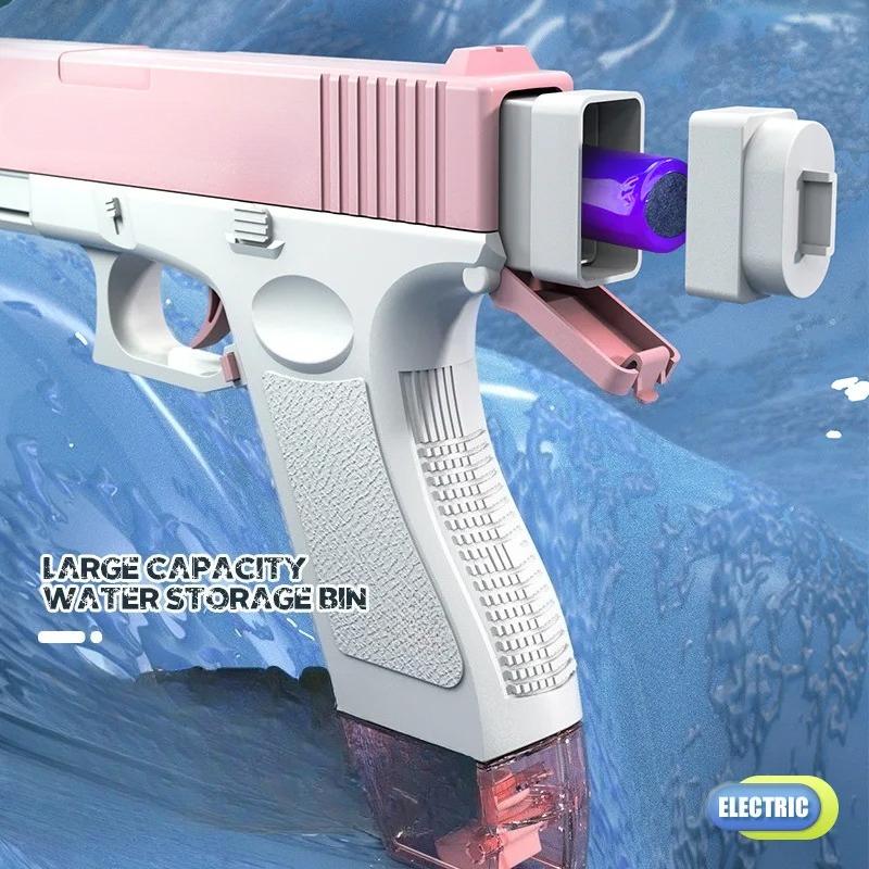 Automatic Electric Water Gun Rechargeable Long Range Water Blaster for Beach Pool Backyard Battles Adults Kids Summer Toy