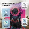 Psychedelic German Shepherd Shower Curtain, Surreal Dog Solar Eclipse Bathroom Decor, Fantasy Animal Art Fabric Bath Curtain