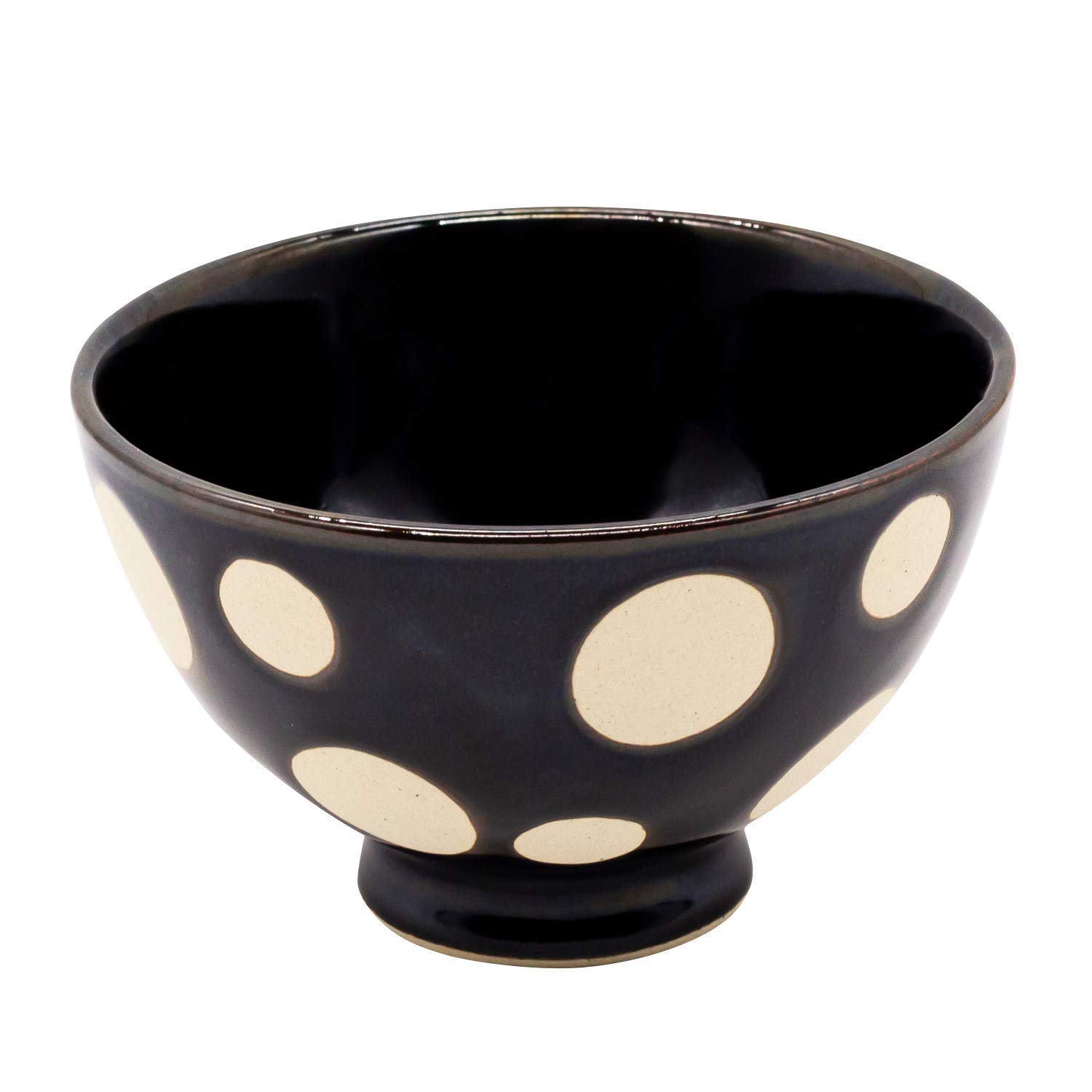 

Hasami Chojuro rice white polka made in 477260 ware, kiln, bowl/tea bowl, 11cm, dots, black, Japan, чёрный