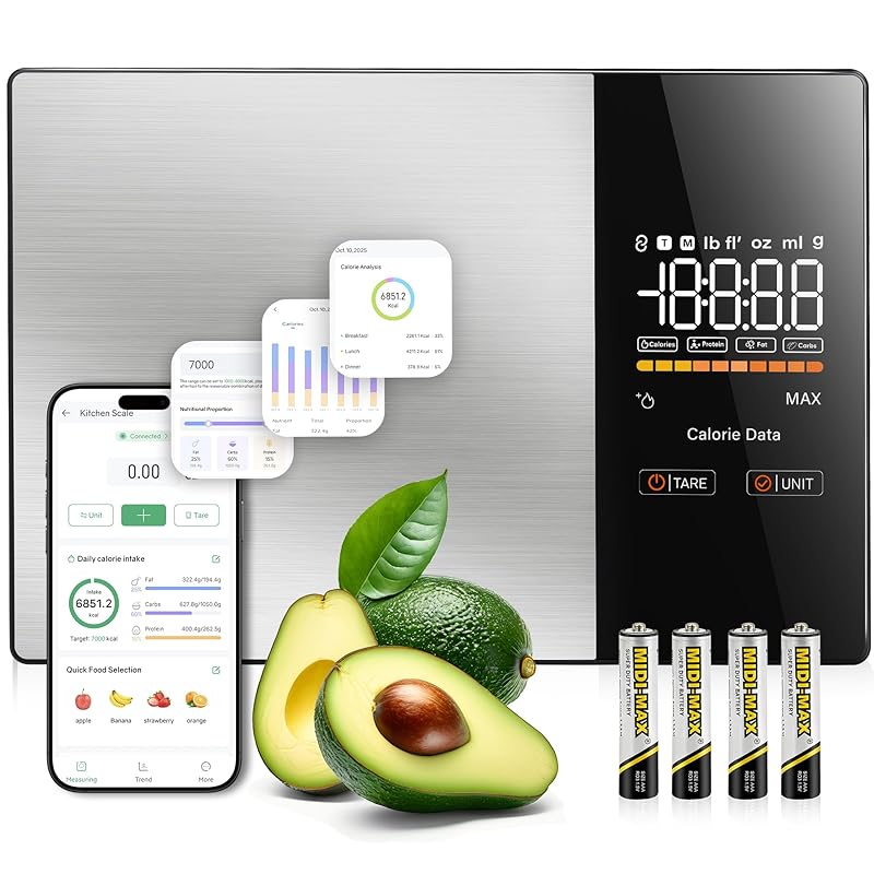 0.001oz/33lbs Dual Platform Food Kitchen Scales Digital Weight Grams and Ounces, Two Precisions Kitchen Scale for Sourdough Bread, Baking and Cooking Smart Nutrition Food Scal