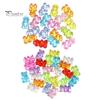 100 Pcs Colorful Bear Beads Clear Acrylic Colored Bear Beads Mini Bear Charms for Bracelet Necklace DIY Crafts Jewelry Making Supplies