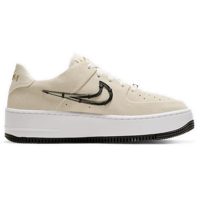 New Nike Air Force 1 Sage Low Lx Light Cream Black Women's CI3482-200