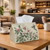 1pc Vintage Botanical Bird Tissue Box - Beige Pink Elegant Classic Napkin Storage Box, Suitable for Rolls/facial Tissues/single Sheets,Two Sizes Avail
