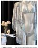 Elegant Japanese Chiffon Kimono Nightgown with Bow Embroidery