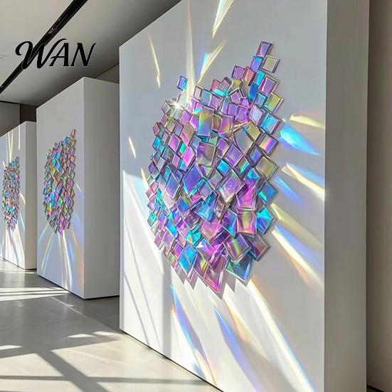 Jewelry Making Acrylic Accents Mini Iridescent Squares, Translucent Rainbow Pieces, 2cm 3cm Holographic High Transparency Squares Tiles for