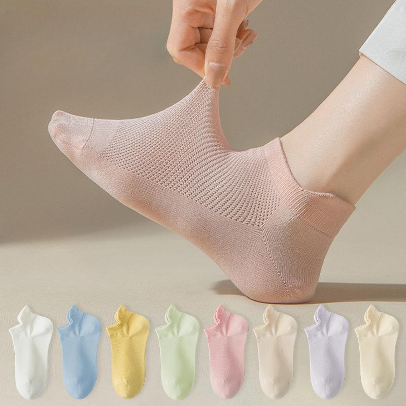 

Women s Spring and Summer Thin, Simple Style, Solid Color, Pure Cotton, Mesh, Breathable, Versatile, Raised Ear Short Socks, Women s Short Stockings 1 pair тілесний
