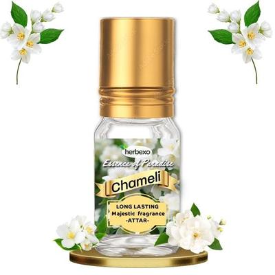 Herbexo Attar Natural de Jazmín para Pooja | Esencia Pura de Flor de Jazmín | Sin Alcohol, Fragancia Pura de Larga Duración
