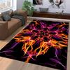 Abstract Fire Pattern Area Rug with Black Background, Home Decor Carpet Suitable for use as an anti-slip for living room bedroom sofas