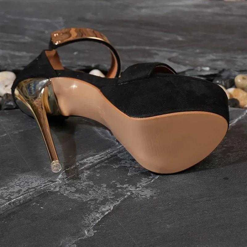 Fashion Eilyken Summer New Design Buckle Strap Women Sandals Platform Extreme High Heels Shoes Stripper Stripper Wedding Pumps