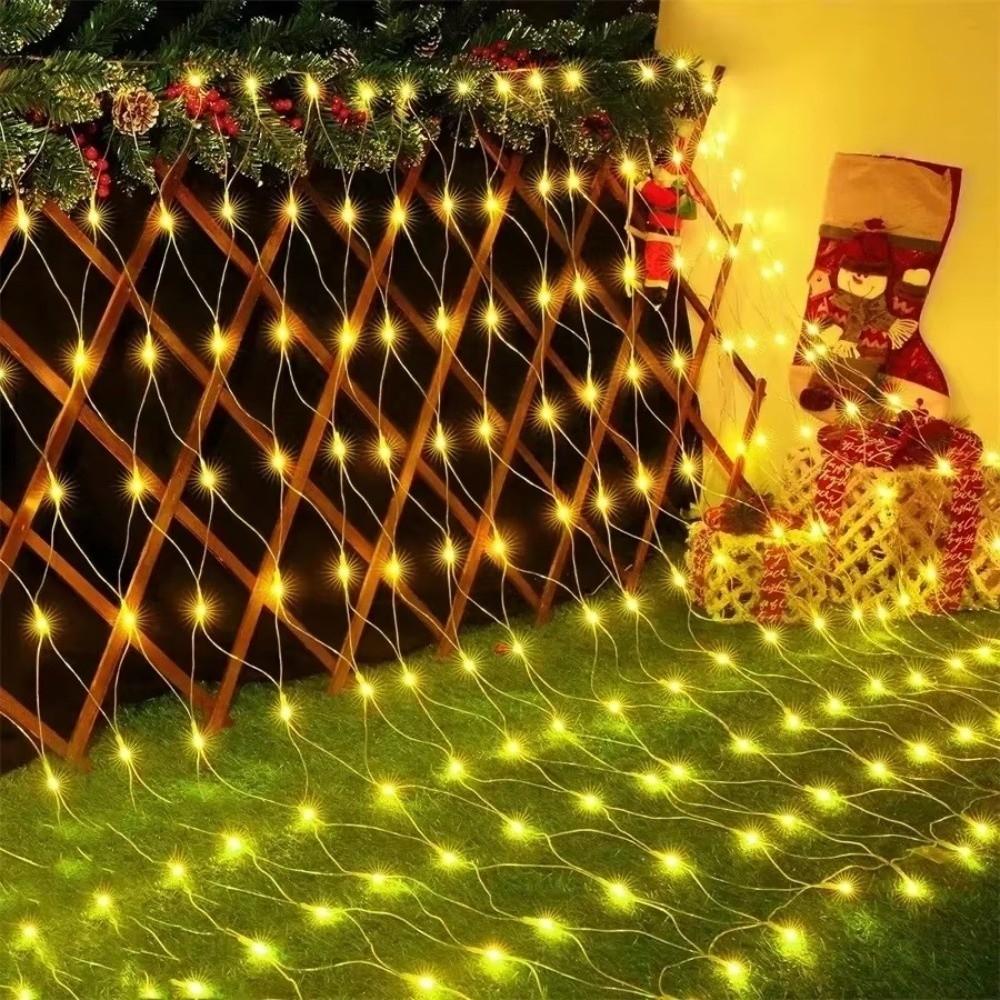 3 Color Fairy Light Garland Waterproof Curtain Light LED Net Mesh String Light Bedroom Decoration