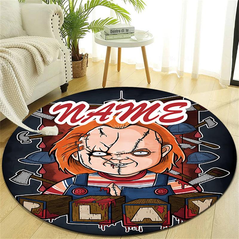 Personalized C-Chucky Round Chair Office Rug - Perfect for Mat, Office Chair & More - Ideal Gift for Birthdays and Holidays