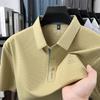 Summer Short Sleevepolo Business Lapel Collar Ice Middle-Aged & Young Casual Versatile T-Shirt