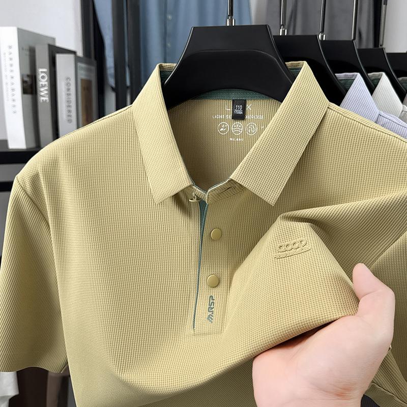 Summer Short Sleevepolo Business Lapel Collar Ice Middle-Aged & Young Casual Versatile T-Shirt