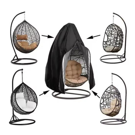 Závěsný kryt houpací sítě Heavy Duty Oxford Cloth Odolný proti povětrnostním vlivům Vodotěsný Venkovní Patio Jednomístný Dvojmístný Houpačka Kryt na vejce se zipem