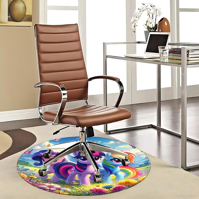 1pz My Little Pony Rainbow Dash Twilight Sparkle Principessa Luna Tappeto Rotondo Tappetino per Sedia da Ufficio Tappeto Antiscivolo Regalo per Festival, Arredamento Casa Soggiorno