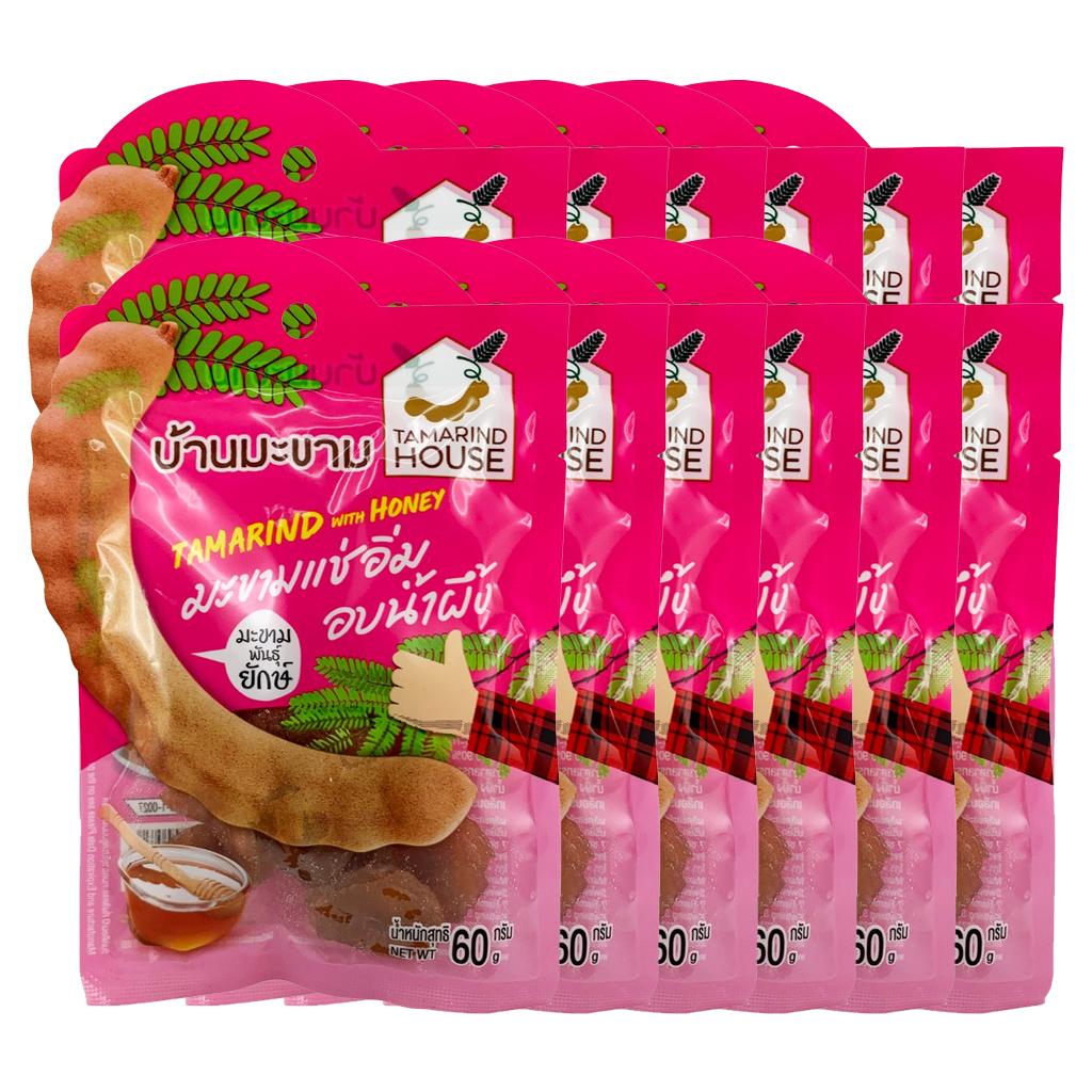 Tamarind House Honey Tamarind Spicy 45 G. / Tamarind with Honey 60 G. X 1 / 2 / 3 / 6 / 12 Pcs - Thai Snack