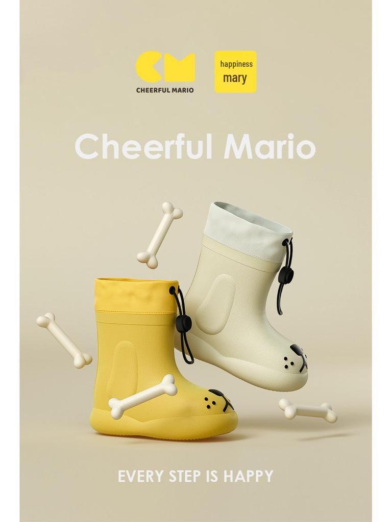 Happy Mary Kids' EVA Rain Boots - Women's Short Tube Drawstring Water Shoes for Boys and Girls