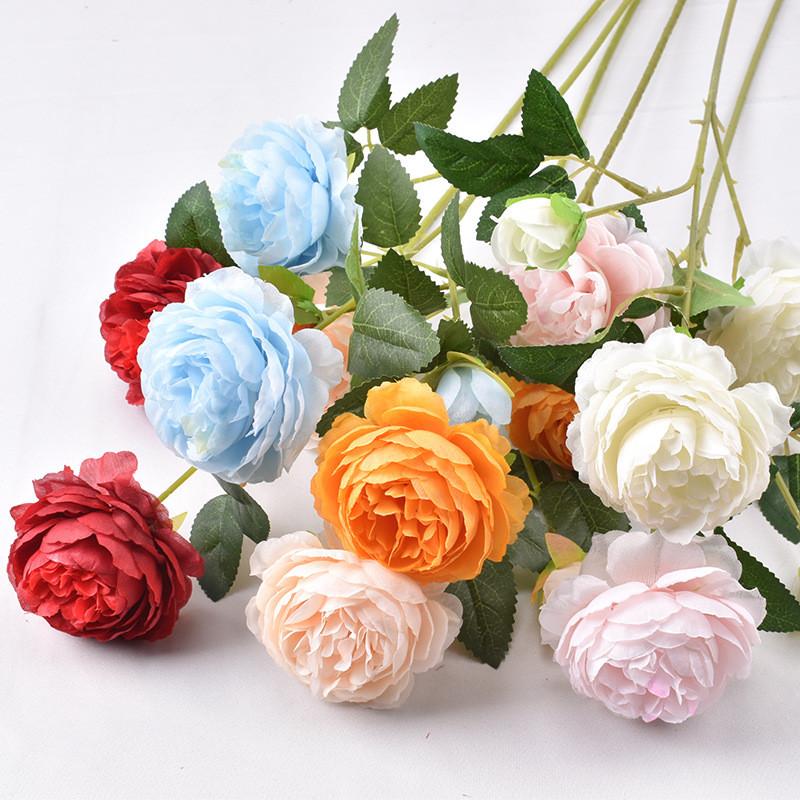 Western Ranunculus Asiaticus Faux Flower Arrangements With Embossed Craft For Event Decor