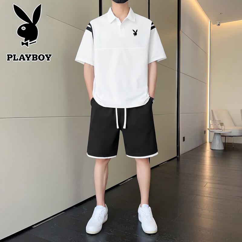 PLAYBOY Men s Summer Ice-Cool Quick-Dry Two-Piece Set 3XL