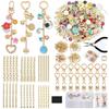 Keychain Craft Set with Alloy Charm Keyring Making Materials Alloy Texture for Jewelry Making and Other Accessories