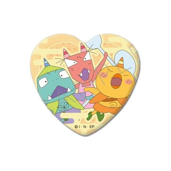 TV Anime Ojarumaru Heart-Shaped Can Badge - Design B
