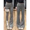 Women High Waist Flare Sports Pants Fleece Lined Warm Yoga Bootcut Sweatpants Regular & Long Length Fall Winter Casual Trousers