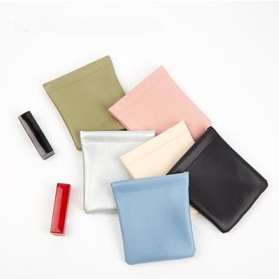 Frizione Mini rossetto Borsa cosmetica Colore caramella Borsa portaoggetti in pelle PU Tampone Custodia per assorbente Portachiavi per gioielli Organizzatore per auricolari