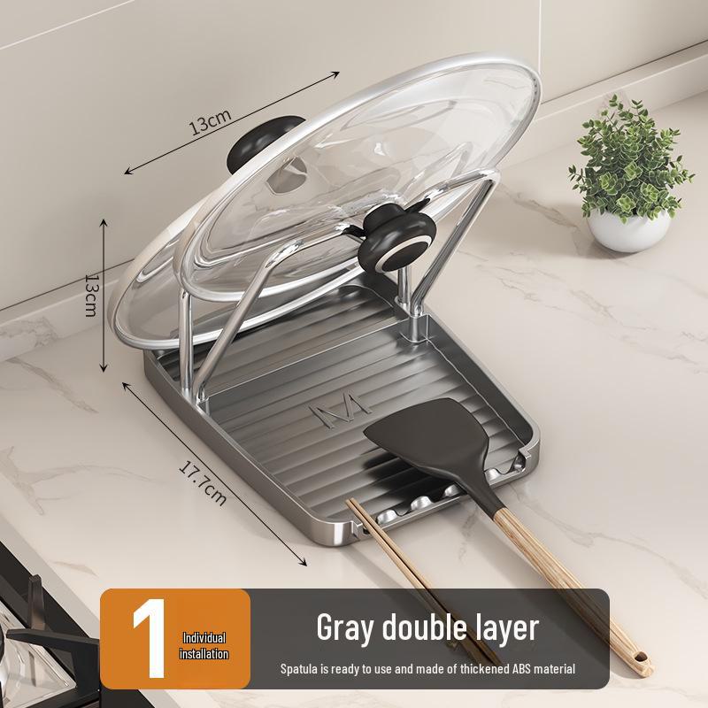 

Многофункциональная кухонная стойка: Лопатка и держатель для крышки кастрюли с дренажем